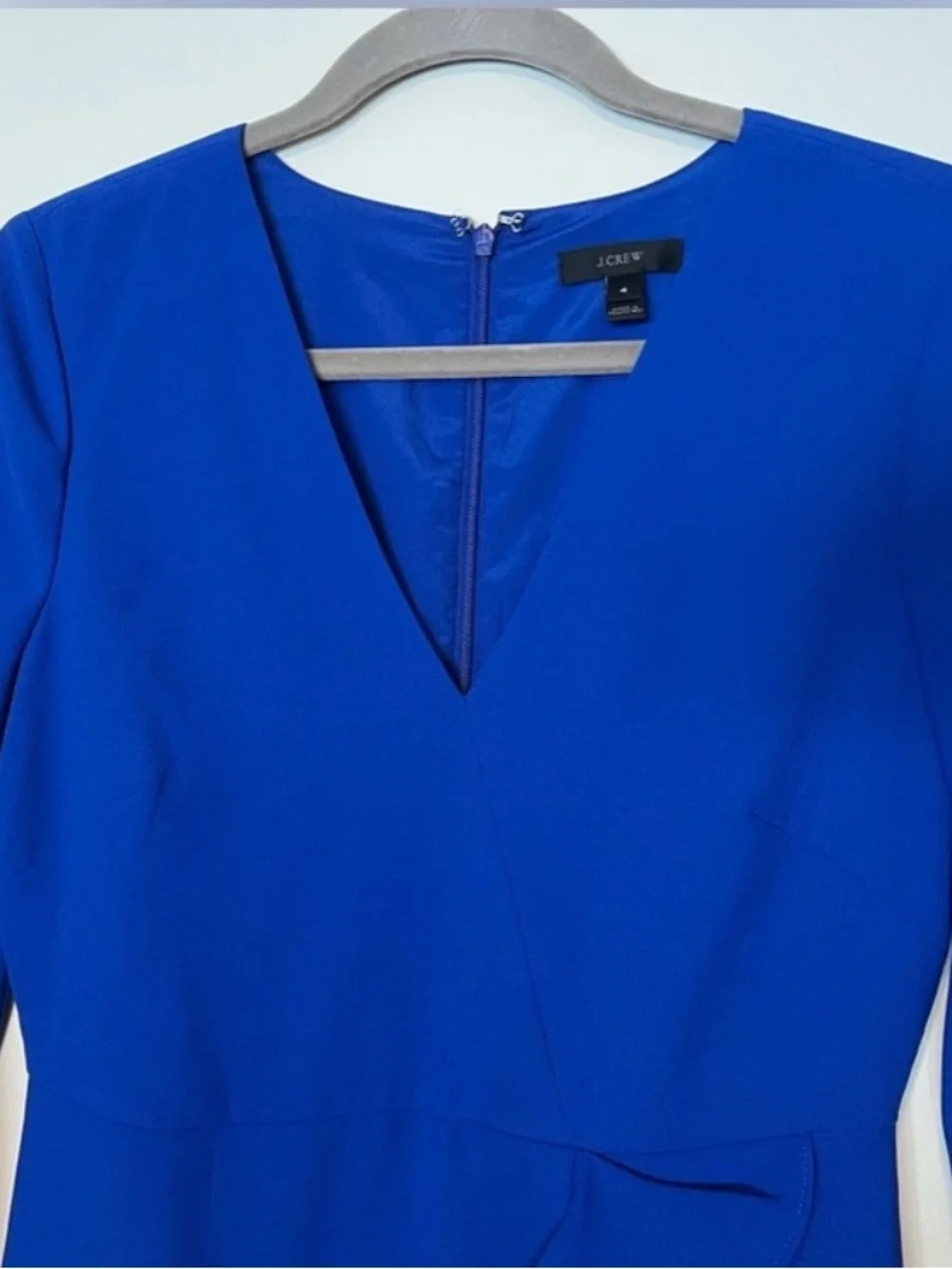 J. Crew Cobalt Blue Long-Sleeve Wrap Dress